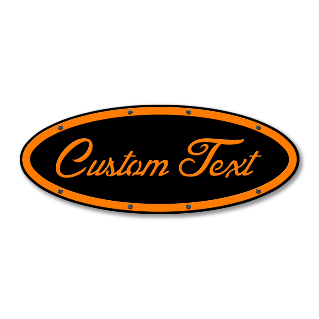 Custom Text Oval Replacement - Script - Fits Multiple Ford® Trucks - Fully Customizable Colors