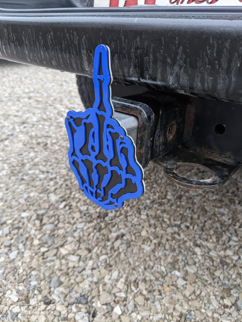 Skeleton Middle Finger Hitch Cover - Fully Customizable