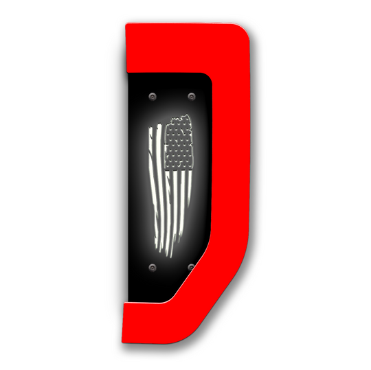 Tattered American Flag 2017-2022 Ford® Super Duty® Fender Badge Replacement Set - Fully Customizable - LED and Non-LED