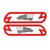 Tattered Flag Hood Emblem Replacements - Fits 2019-2022 Ram® 2500, 3500, 4500 - Fully Customizable, LED or Non-LED