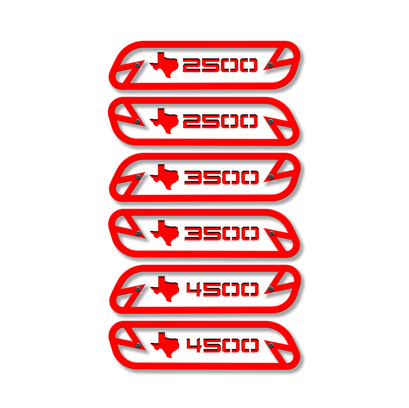 Texas 2500/3500/4500 Hood Emblem Replacements - Fits 2019-2022 Ram® 2500, 3500, 4500 - Fully Customizable, LED or Non-LED