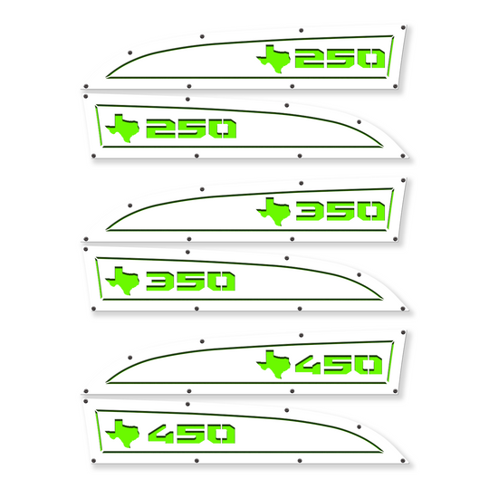 Remplacement des badges d'aile Ford® Super Duty® Texas 250, 350 ou 450 11-16 - Entièrement personnalisable, LED et non LED