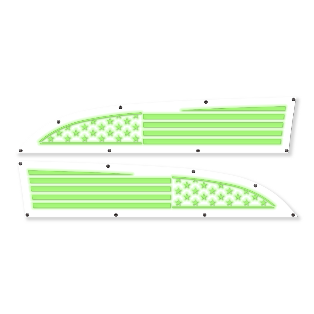 Full American Flag 11-16 Ford® Super Duty® Fender Badge Replacements - Fully Customizable, LED and Non-LED