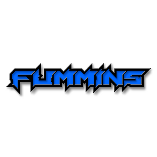 Custom Fummins Text Emblem - Powder Coated Aluminum - Choose Your Colors