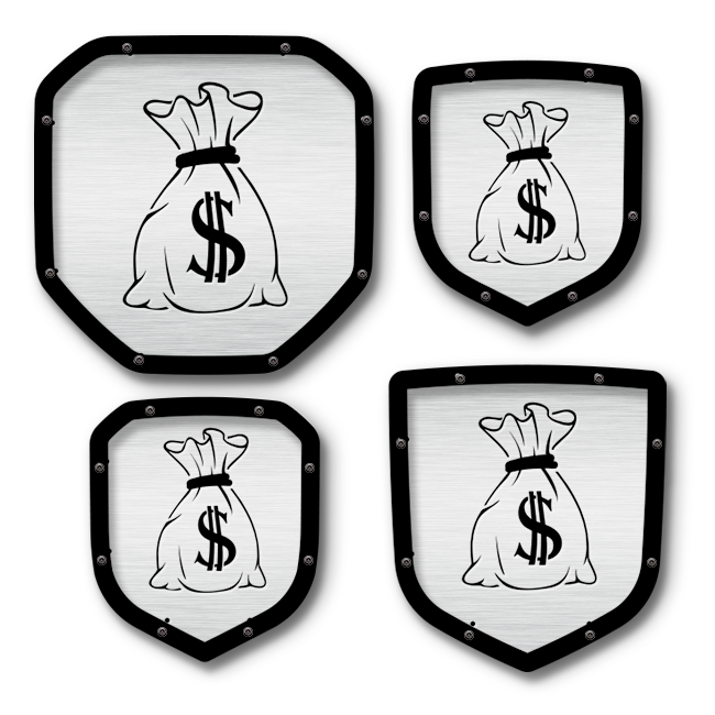 Custom Money Emblems Emblema Money Bag Shield: camionetas RAM®, parrilla o portón trasero ...