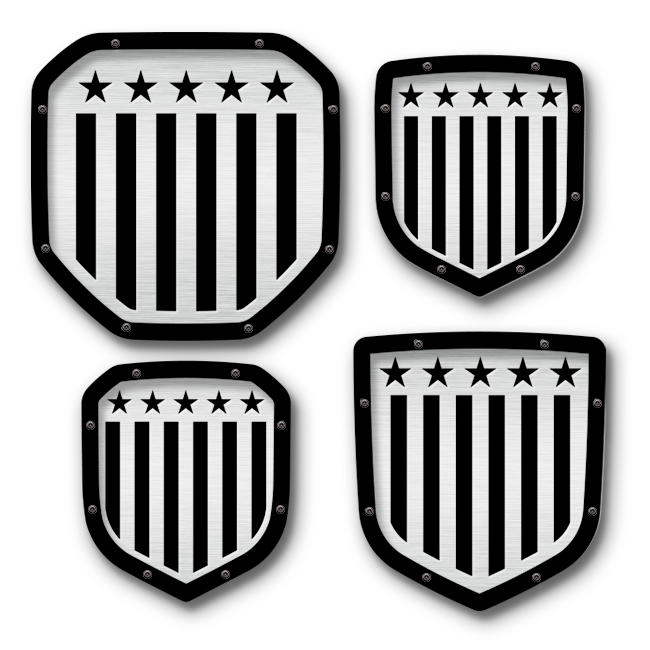 Vertical Flag Shield Emblem - RAM® Trucks, Grille or Tailgate - Fits Multiple Models and Years