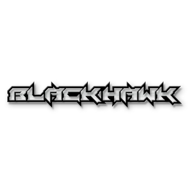 Custom Black Hawk Text Emblem - Powder Coated Aluminum - Choose Your Colors