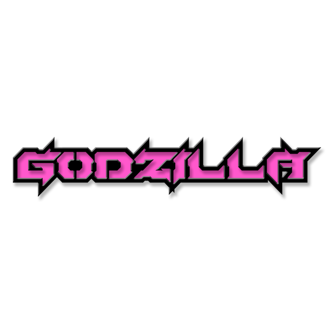 Godzilla Text Yellow Custom Godzilla Text Emblem - Powder Coated Aluminum - Choose Your Col ...
