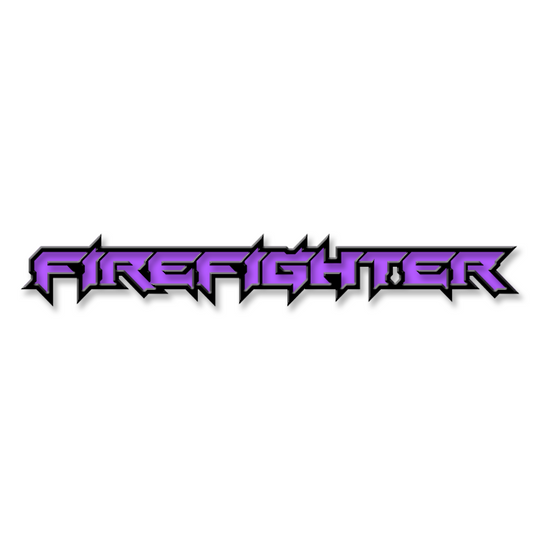 Custom Firefighter Text Emblem - Powder Coated Aluminum - Choose Your Colors