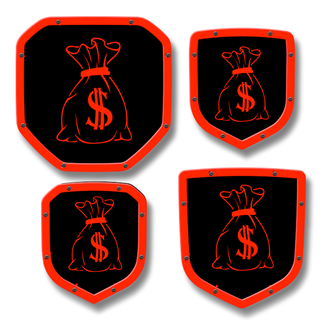 Custom Money Emblems Money Bag Shield Emblem - RAM® Trucks, Grille or Tailgate - Fits Multi ...