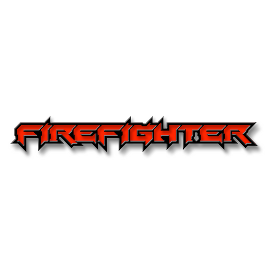 Custom Firefighter Text Emblem - Powder Coated Aluminum - Choose Your Colors