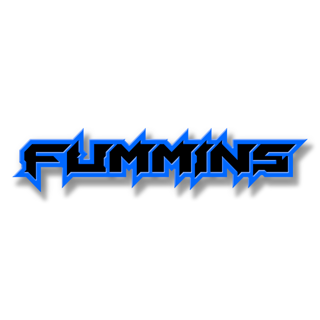 Custom Fummins Text Emblem - Powder Coated Aluminum - Choose Your Colors