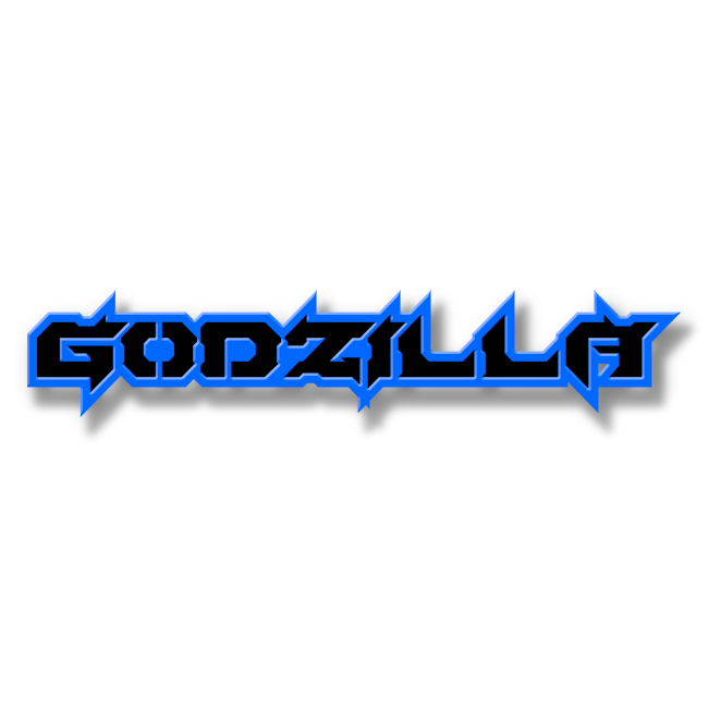 Godzilla Lettering Png Custom Godzilla Text Emblem - Powder Coated Aluminum - Choose Your Col ...
