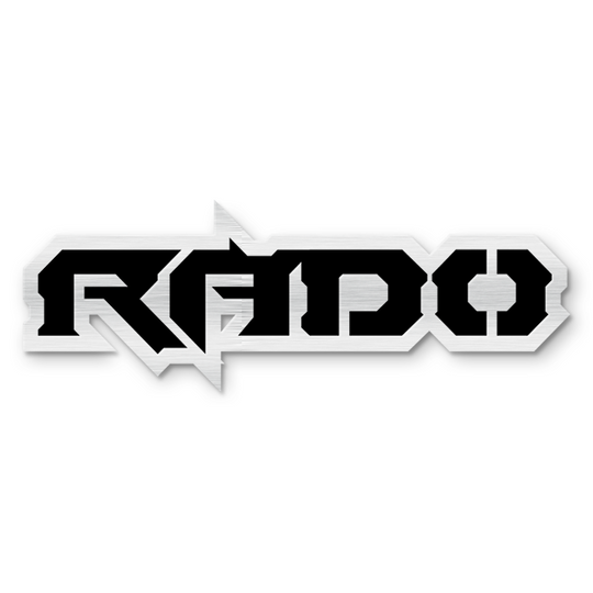 Custom Rado Text Emblem - Powder Coated Aluminum - Choose Your Colors