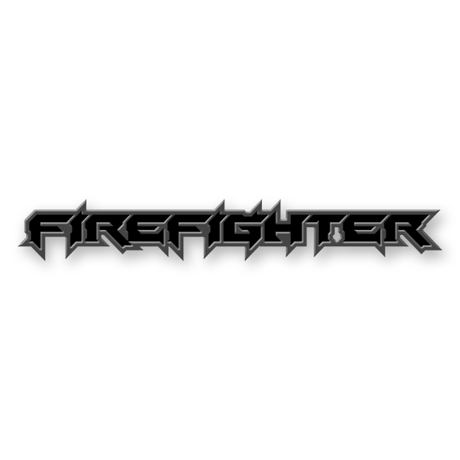 Custom Firefighter Text Emblem - Powder Coated Aluminum - Choose Your Colors