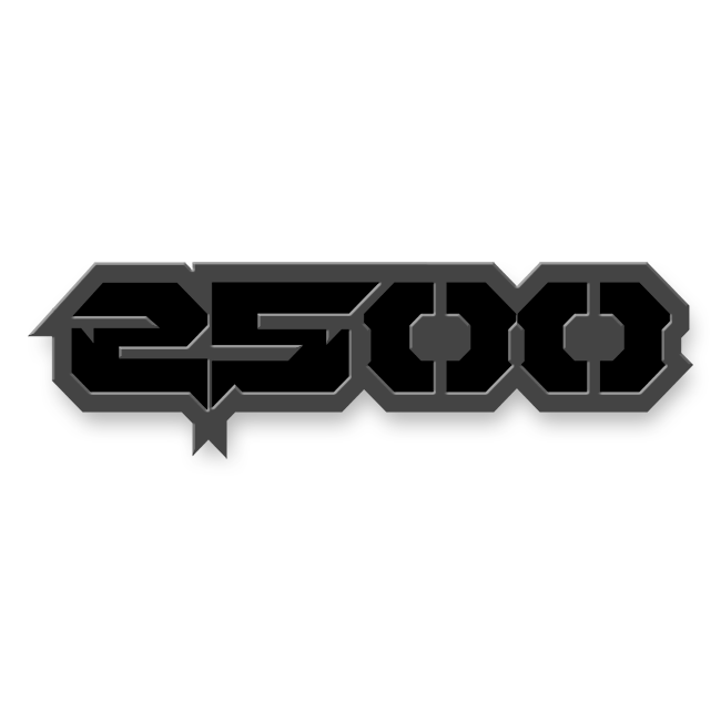 Custom 2500 Text Emblem - Powder Coated Aluminum - Choose Your Colors