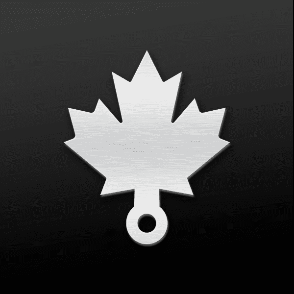 Quality constructed one piece maple leaf keychain