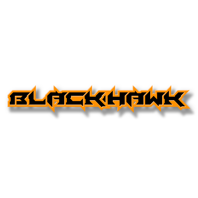 Custom Black Hawk Text Emblem - Powder Coated Aluminum - Choose Your Colors