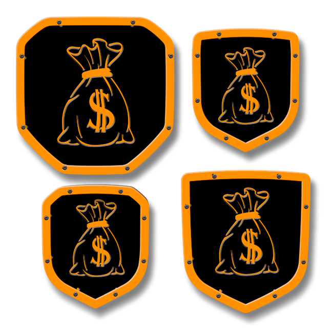 Custom Money Emblems Money Bag Shield Emblem - RAM® Trucks, Grille or Tailgate - Fits Multi ...