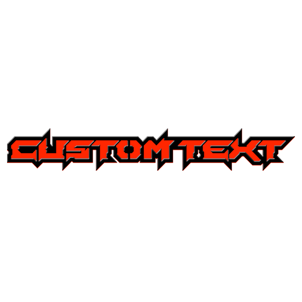 Custom Text Emblem - Aggressive Font - Solid Powder Coated Billet Alum ...