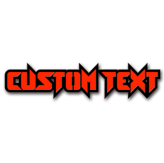 Custom Text Emblem - Crazy Font - Solid Powder Coated Billet Aluminum