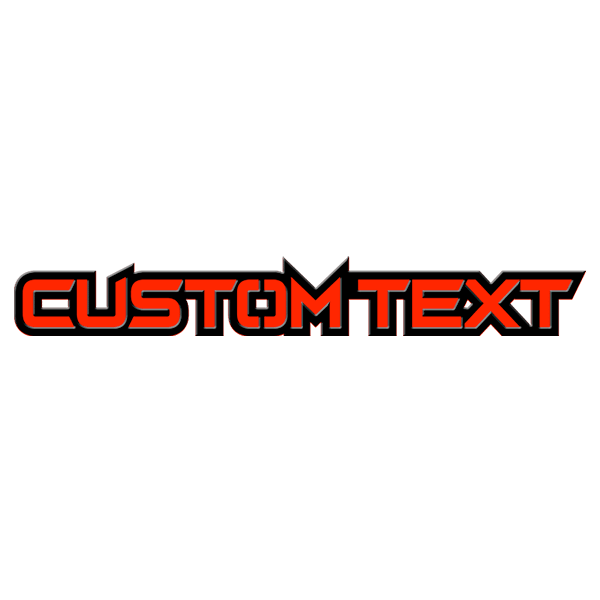 Custom Text Emblem - Up to 12 Characters - Sharp Font - Solid Powder Coated Aluminum