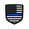 American Flag Tailgate Emblem - Thin Blue / Red Line