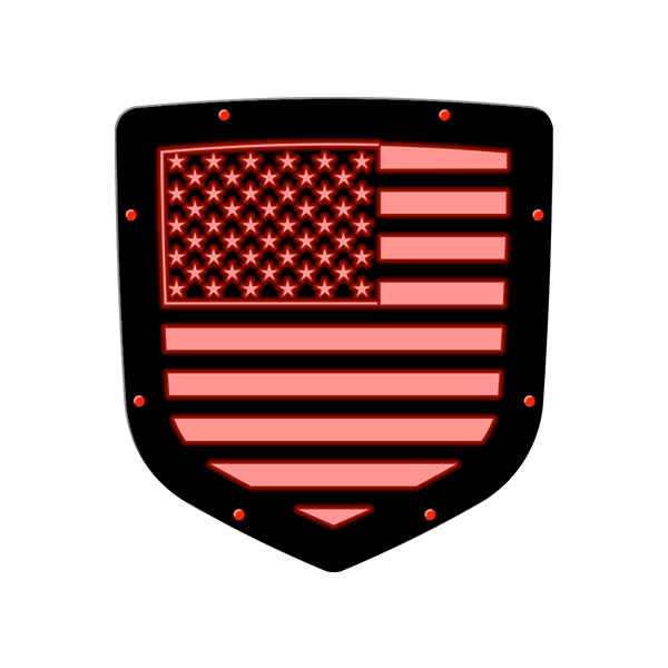 Illuminated American Flag Tailgate Emblem