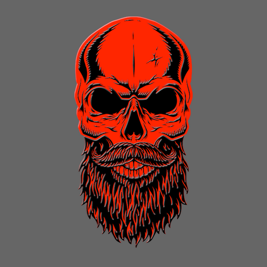 Bearded Skull Emblem - Stainless Steel