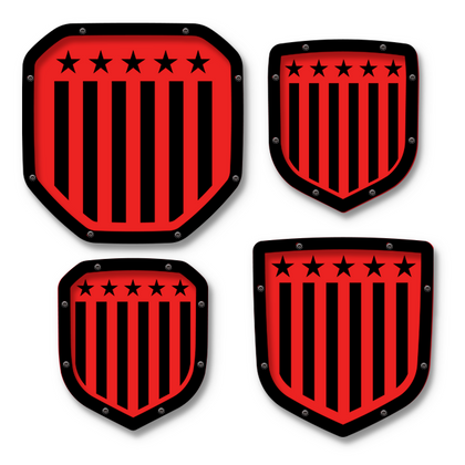 Vertical Flag Shield Emblem - RAM® Trucks, Grille or Tailgate - Fits Multiple Models and Years