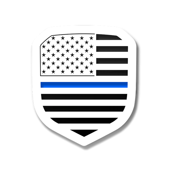 American Flag Thin Blue Line Grille Emblem (Fits 2013-2018 Ram®)