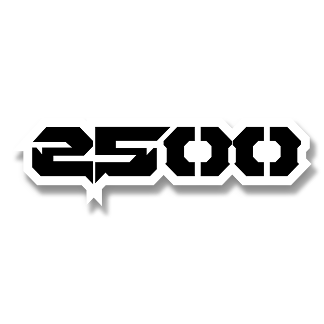 2500 Text Custom 2500 Text Emblem - Powder Coated Aluminum - Choose Your Colors ...