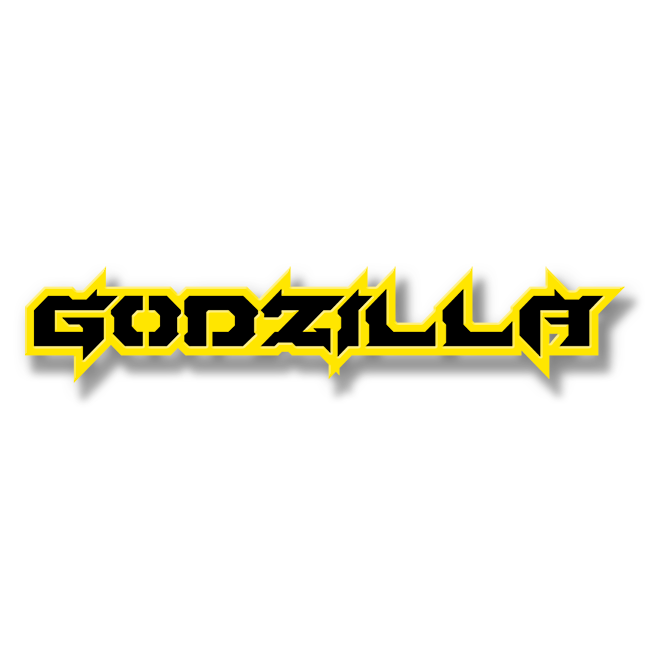 Godzilla Text Yellow Custom Godzilla Text Emblem - Powder Coated Aluminum - Choose Your Col ...